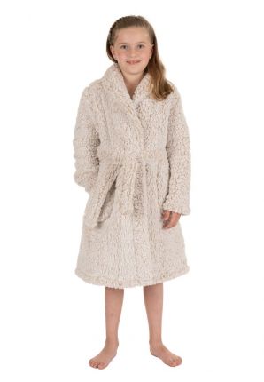 Pastunette kinderbadjas teddy fleece - lichtbruin