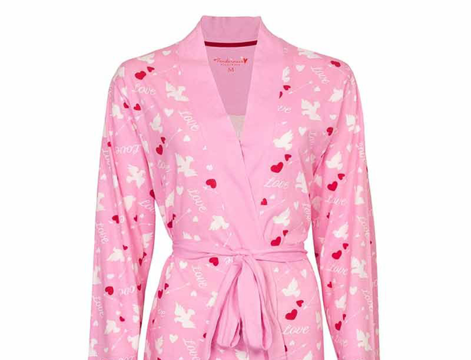 Roze hartjes kimono dun katoen