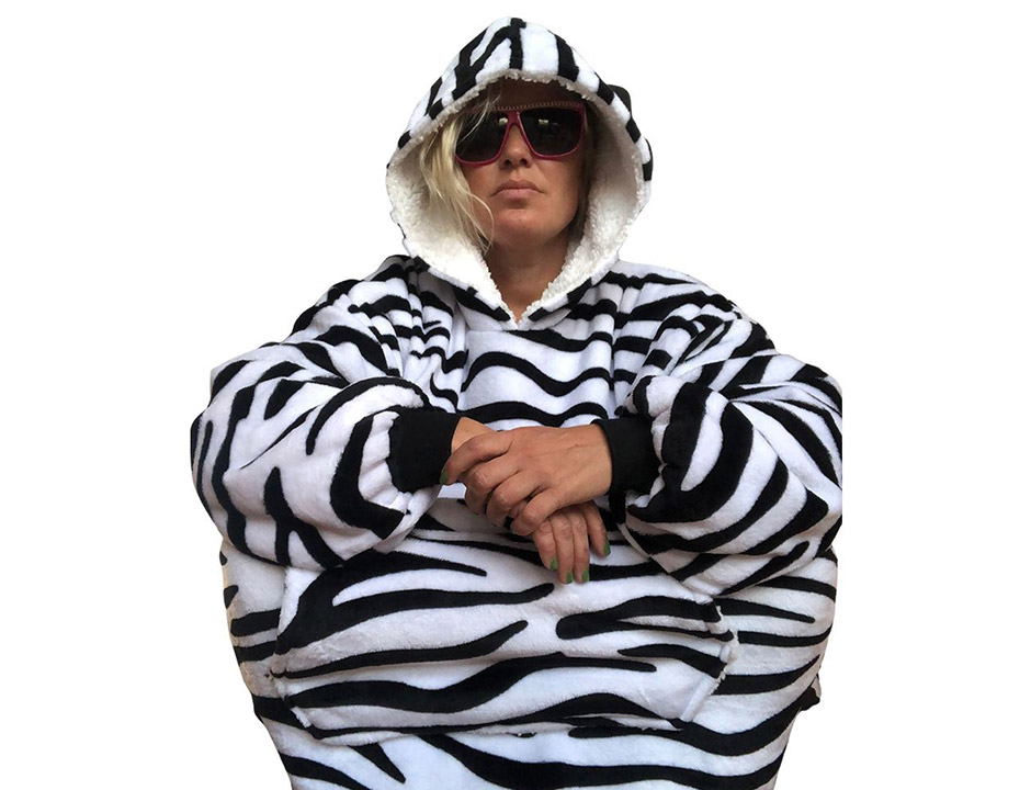 Zebraprint snuggie met capuchon